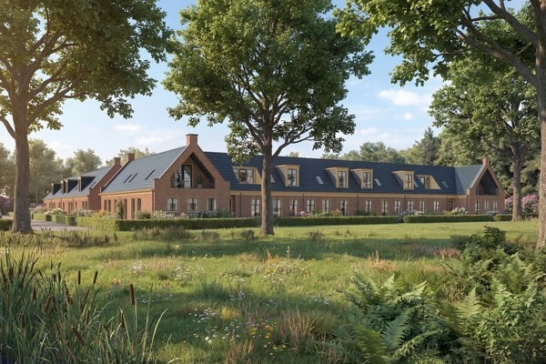 Artist impression De Woudhof: de woningen aan de groene parkzijde